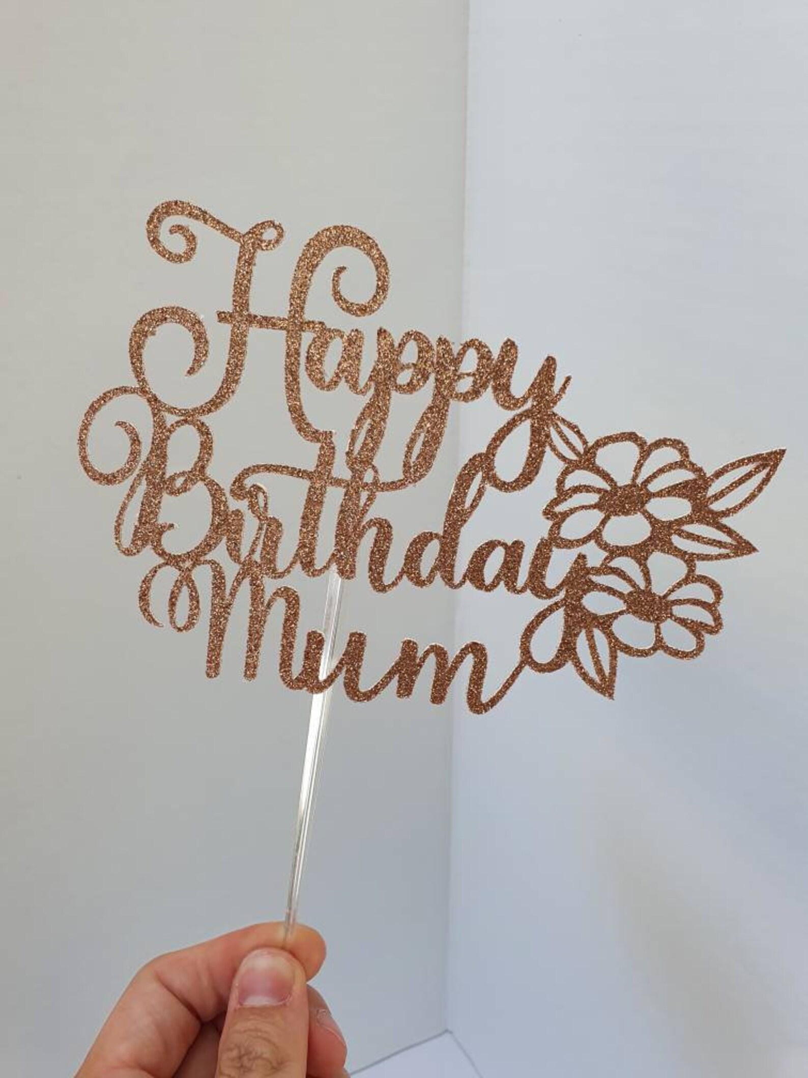 Happy Birthday Mum Cake Topper Flower Cake Topper Cake Etsy UK