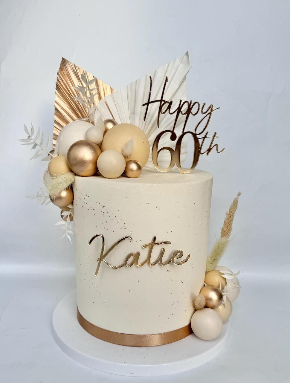 Rose Gold 60th Cake Topper