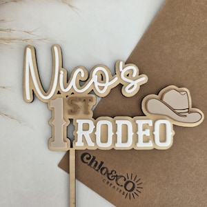 Acrylic Rodeo cake topper, personalised first birthday cake topper, first rodeo party, first rodeo decorations, 1st birthday cake