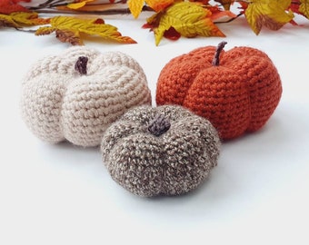 Crochet pumpkin decor, Autumn home decor pumpkins, fall decor, halloween pumpkin, halloween decor indoor, plush pumpkins, seasonal decor