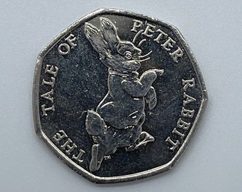 2017 The Tale of Peter Rabbit 50p Fifty pence Coin Circulated Collectible Coin 50 pence Gift Collection, Sports Coin Commemorative 50p