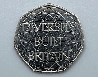 2020 Diversity Built Britain 50p Fifty pence Coin Circulated Collectible Coin 50 pence Gift Collection, Sports Coin Commemorative 50p