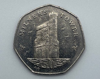 2008 Isle of Man Milner's Tower 50p Fifty pence Coin Circulated Collectible Coin