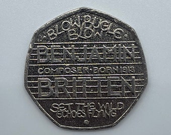 2013 Benjamin Britten 50p Coin Fifty Pence - Circulated collectible Coin