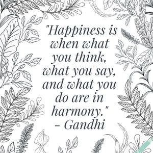Colouring Page (PDF) - Gandhi - Printable Colouring Page - Happiness - Peace - Mindfulness