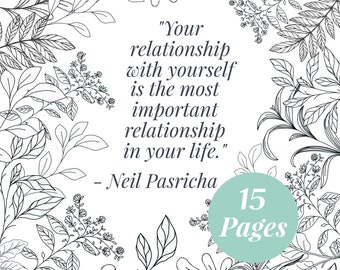 15 Self-Love Colouring Pages (PDF) - Printable Colouring Book - Mindfulness - Personal Growth - Self Care - Self Love - Mental Health
