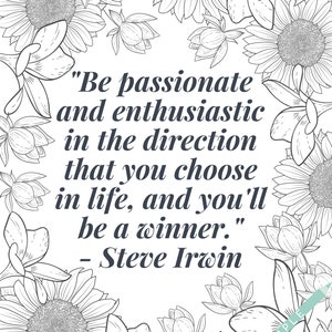 Colouring Page (PDF) - Steve Irwin - Printable Colouring Page - Motivational