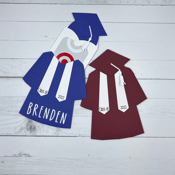 Graduation Giftcard Holder, Cap and Gown Card, Grad Gift, Personalized Card, Senior Gift, College Graduation, High School Graduation Card