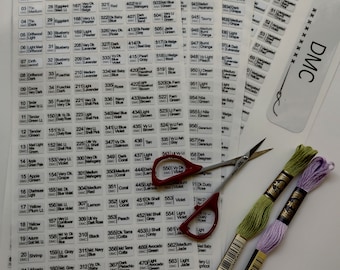 Floss Labels-dmc Cotton-dmc Light Effects-dmc Coloris-dmc Etoile-dmc Satin-dmc Variations-dmc #5 -Floss Adhesive Labels-Bobbin Labels