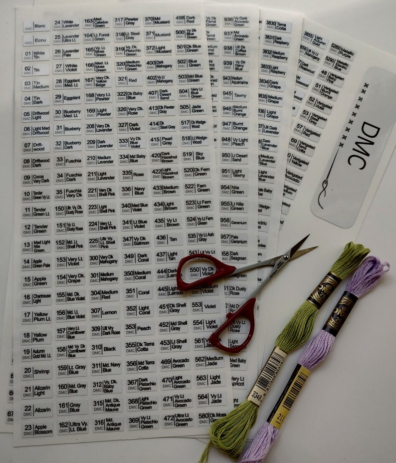 Floss Labelsdmc Cottondmc Light Effectsdmc Colorisdmc Etsy