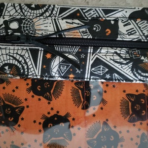 Cross Stitch Project Bag - Project Bag for Cross Stitch - Project bag organizer - Vinyl Front Cross Stitch Organization Bag-halloween