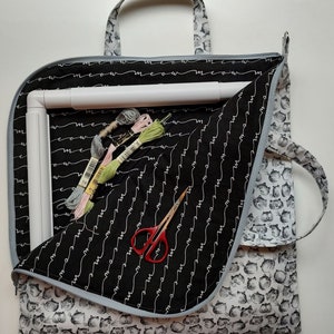 Q-Snap and Scroll Frame Project Bag- Cross Stitch Project Bag- Q-Snap Project Bag - Scroll Frame Project Bag