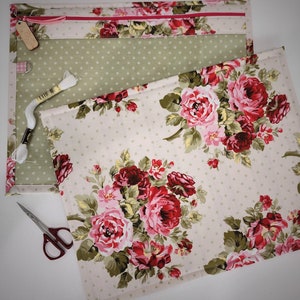 Sac de projet point de croix - sac de projet avant en vinyle - sac de projet de broderie - sac de projet de couture - couture - tapisserie-aiguille-couture