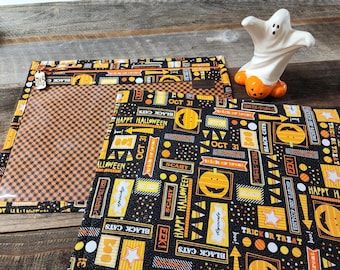 Bolsa para proyectos de punto de cruz - Bolsa organizadora para proyectos de punto de cruz - Bolsa organizadora de punto de cruz con frente de vinilo - Halloween