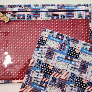 Bolsa de proyecto de punto de cruz-Bolsa de proyecto frontal de vinilo-Bolsa de proyecto de bordado-Bolsa de proyecto de costura-Costura - Tapiz-Punto de aguja - Patriótico