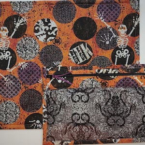 Cross Stitch Project Bag with vinyl front - Project Bag for Cross Stitch-bag organizer-Embroidery-Sewing-Needlepoint- Halloween