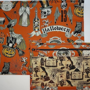 Cross Stitch Project Bag with vinyl front - Project Bag for Cross Stitch-bag organizer-Embroidery-Sewing-Needlepoint- Halloween
