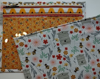 Cross Stitch Project Bag Organizer- Vinyl Cross Stitch Project Bag - Craft organizational bag- Gnomes