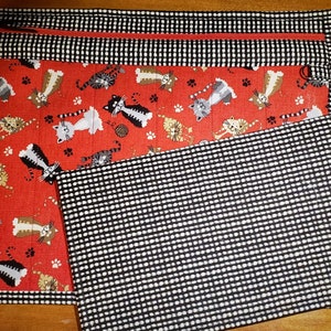 Cross Stitch Project Bag - Bolsa de proyecto para Cross Stitch - Organizador de bolsa de proyecto - Vinyl Front Cross Stitch Organization Bag-Cats