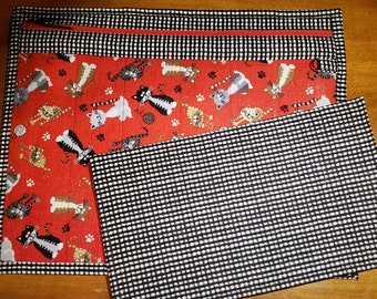 Cats gone Wild Cross Stitch Project Bag - Vinyl Front Needlework Organizer-Cross Stitch Storage Bag-Gift for Stitcher