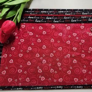 Cross Stitch Project Bag - Vinyl Front Project Bag - Embroidery Project Bag - Needlework Project Bag -Sewing-Tapestry-Needle Point-Valentine