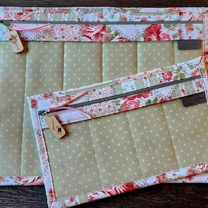 Projecttas met kruissteek, projecttas met ritssluiting of vinyl haken aan de voorkant, naaldpunt, punchnaald, quilten of bohotas