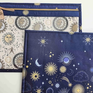 Cross Stitch Project Bag - Project Bag for Cross Stitch - Project bag organizer-Vinyl Front Cross Stitch Organization Bag-Solar System