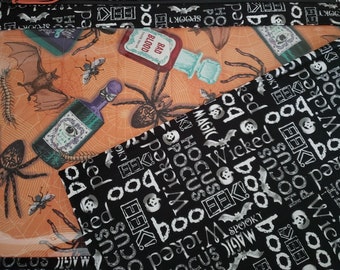 Cross Stitch Project Bag - Project Bag for Cross Stitch - Project bag organizer - Vinyl Front Cross Stitch Organization Bag-halloween