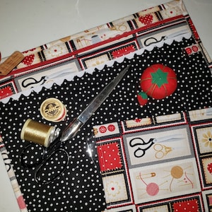 Cross Stitch Project Bag - Vinyl Front Project Bag - Embroidery Project Bag - Needlework Project Bag - Sewing - Tapestry-Needle Point-Sewing
