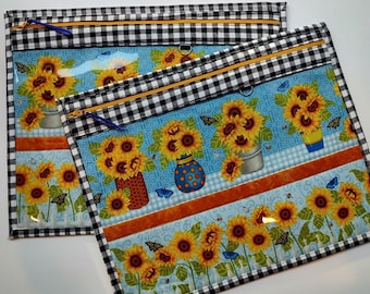 Cross Stitch Project Bag -Vinyl Front Project Bag-Embroidery Project Bag-Needlework Project Bag-Organizing Bag-Tapestry-Needle Point-Sewing