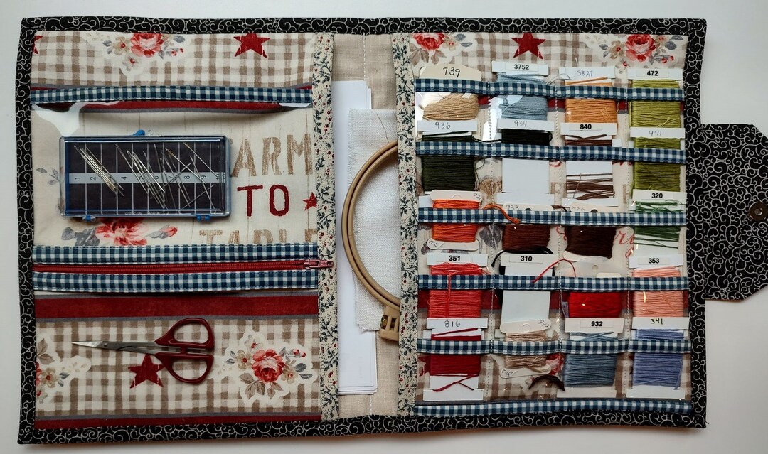 Cross Stitch Folderneedlework Storage Bagcross Stitch Travelers Case