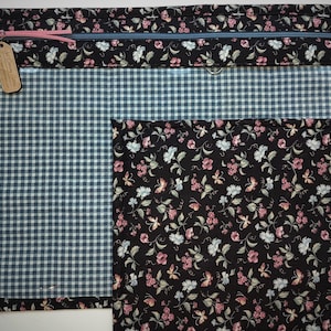 Cross Stitch Project Bag with vinyl front - Project Bag for Cross Stitch-bag organizer-Embroidery-Sewing-Needlepoint- Butterflies & Flowers