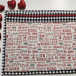 Cross Stitch Project Bag - Project Bag for Cross Stitch - Project bag organizer-Vinyl Front Cross Stitch Organization Bag-Valentine