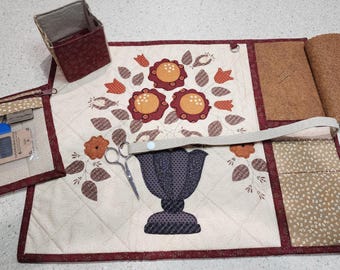 Cross Stitch Retreat Mat for Stitchers-Retreat Mat with Accessory bag and ORT container-Retreat Table Mat-Retreat Mat with thread catcher