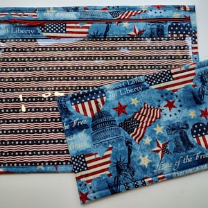 Cross Stitch Project Bag - Project Bag for Cross Stitch - Project bag organizer - Vinyl Front Cross Stitch Organization Bag - Patriotic