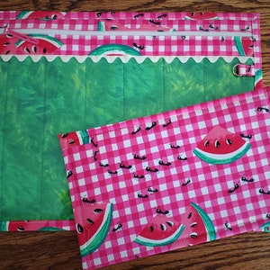 Cross Stitch Project Bag - Project Bag for Cross Stitch - Project bag organizer - Vinyl Front Cross Stitch Organization Bag-Water Melon