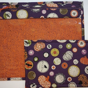 Cross Stitch Project Bag with vinyl front - Project Bag for Cross Stitch-bag organizer-Embroidery-Sewing-Needlepoint- Halloween