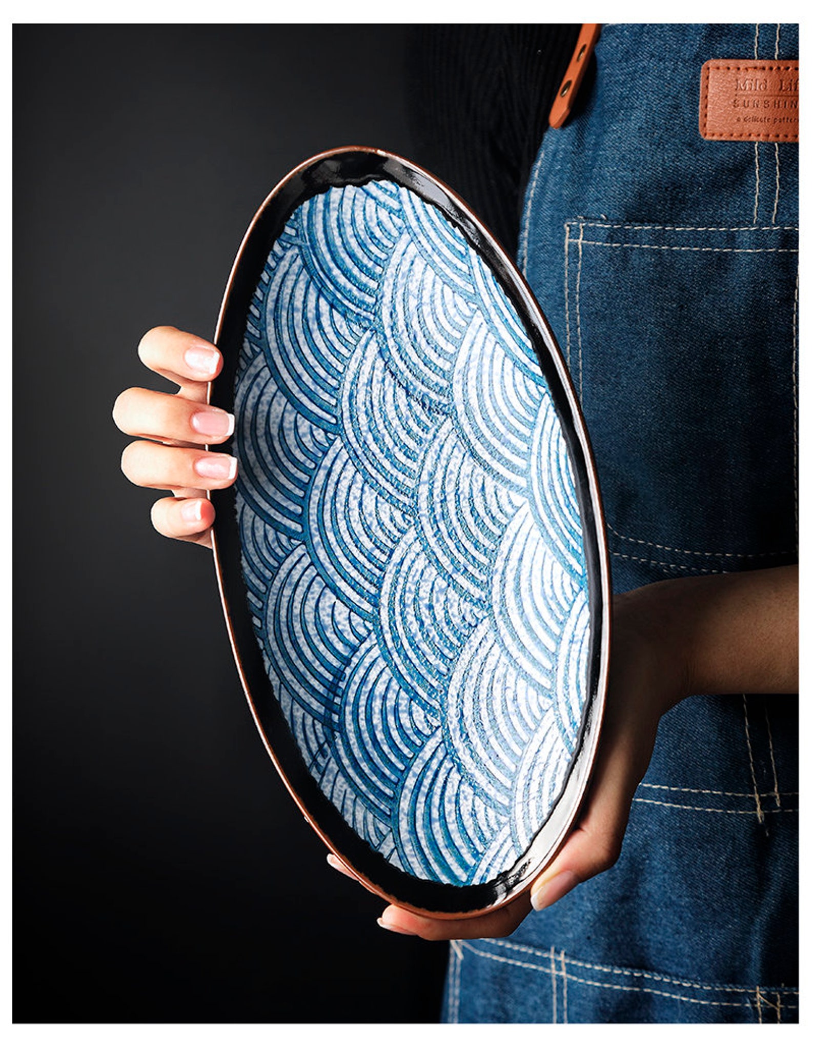 11'' Japanese Ceramic Plate Sushi Plate Japanese Etsy