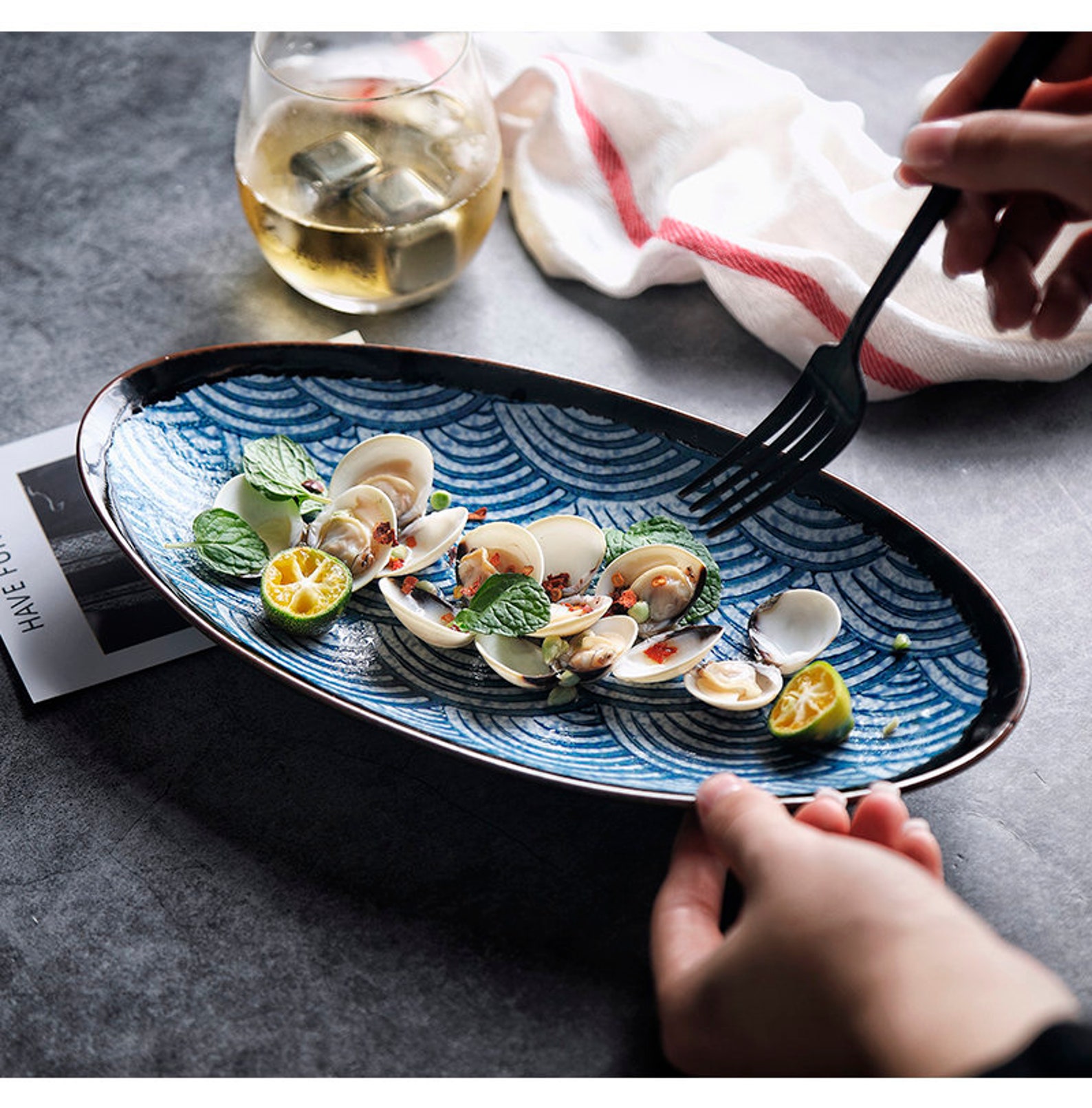 11'' Japanese Ceramic Plate Sushi Plate Japanese Etsy