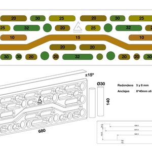 Planche à suspendre conseil d'administration du campus Touche Multipresse Panneau perforé Planche d'entraînement en bois pour l'escalade image 8