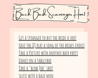 Bachelorette Party Scavenger Hunt