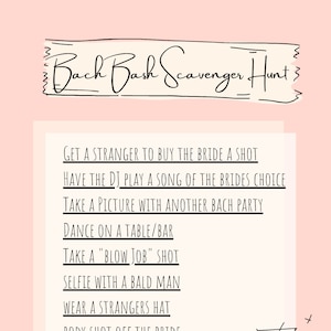 Bachelorette Party Scavenger Hunt