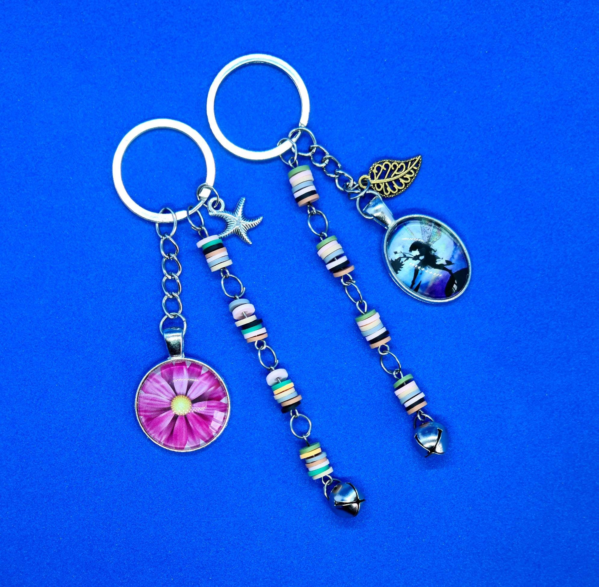 Heishi Bead Keychain Vintage Keychain Boho Style Keychain Etsy