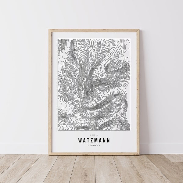 Poster Watzmann Berg Topography