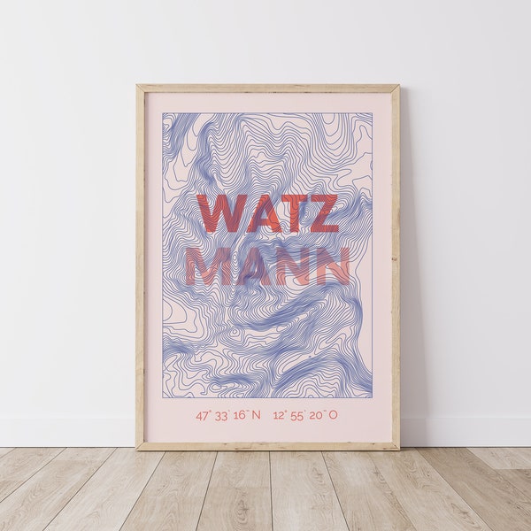 Poster Watzmann Berg Topografie