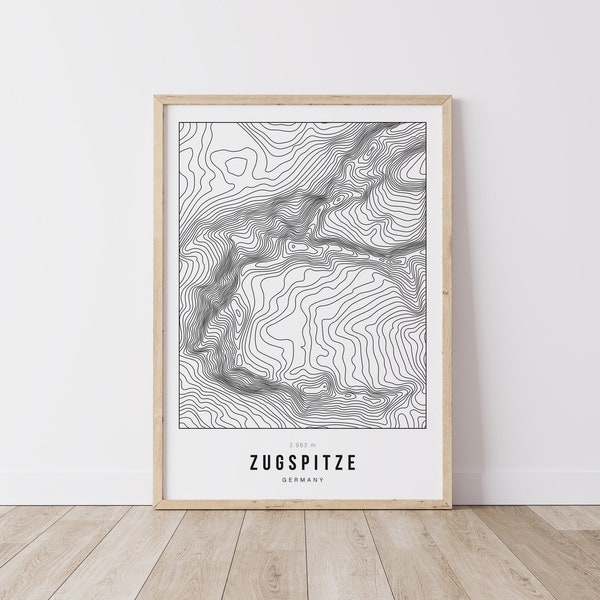 Poster Zugspitze Berg Topografie