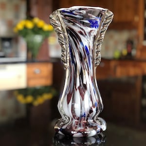 Vintage Hand Blown Murano Style Glass Vase