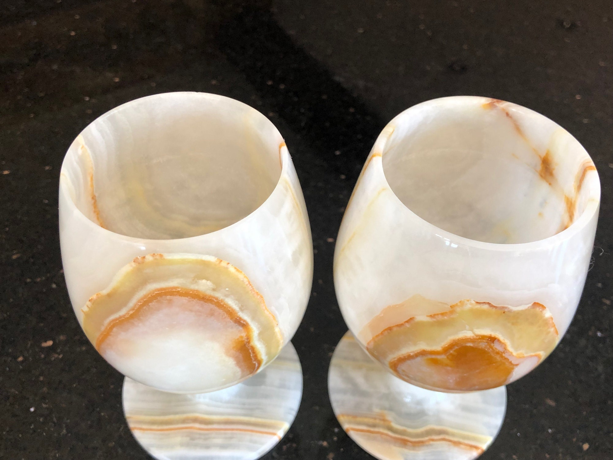 A Pair of Vintage Onyx Wine Goblets /Chalices Etsy