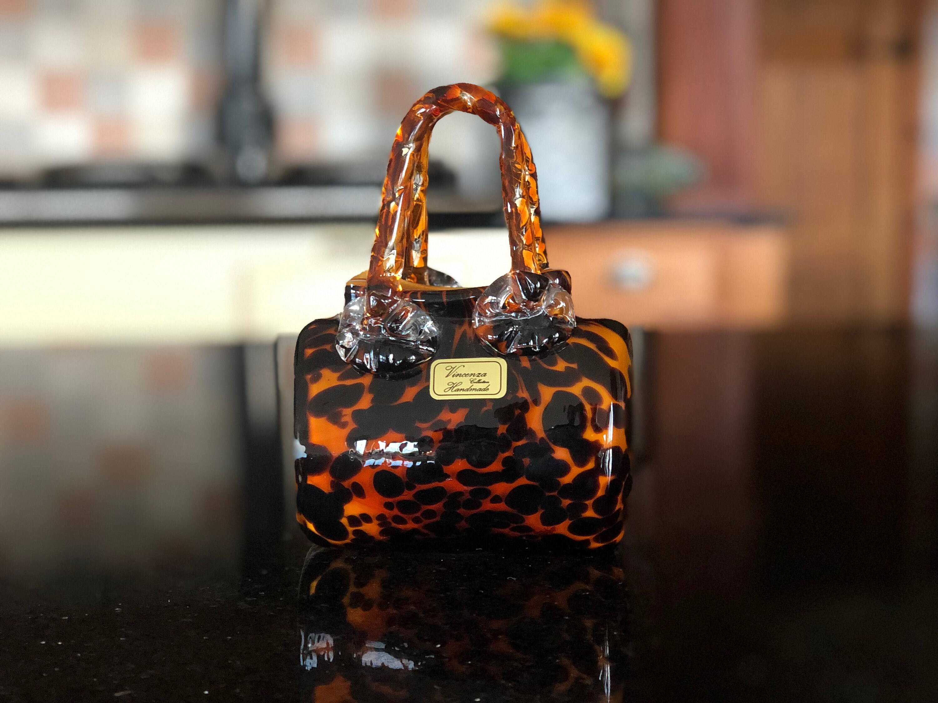 Vintage Italian Vincenza Handmade Glass Handbag vase Etsy UK
