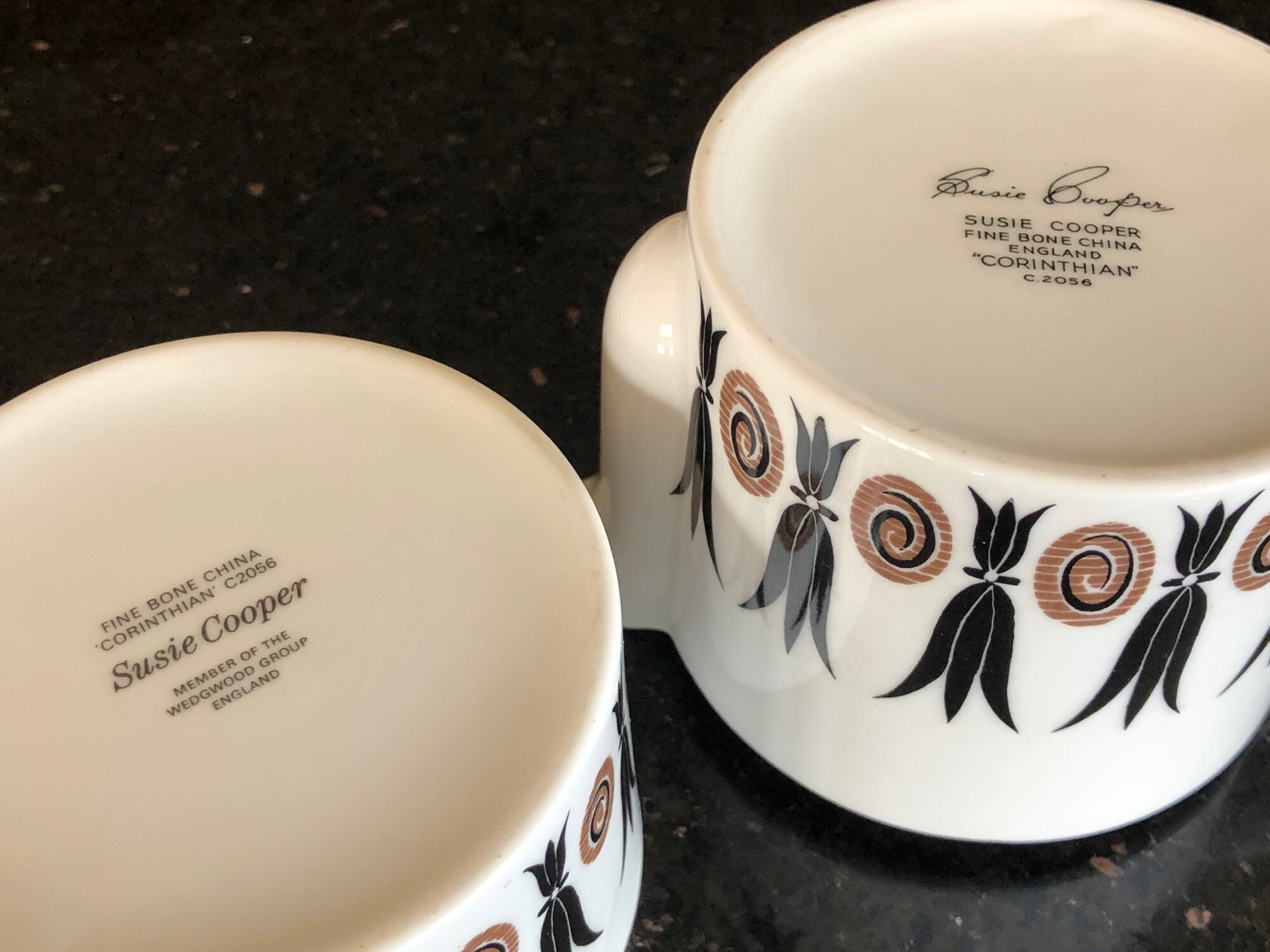 Vintage Susie Cooper Corinthian Milk Jug and Sugar Bowl - C2056